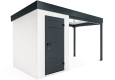 Garden mini house with 3m right gazebo in white